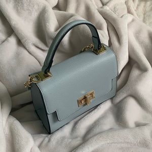 Aldo Blue Handbag with 2 detachable chain-link straps